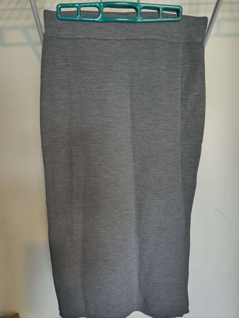 J. Crew Gray Knit Midi Pencil Skirt